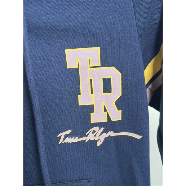 True Religion Collegiate Zip Up Hoodie Womens Size‎ S Navy Blue Varsity Cotton - Image 3
