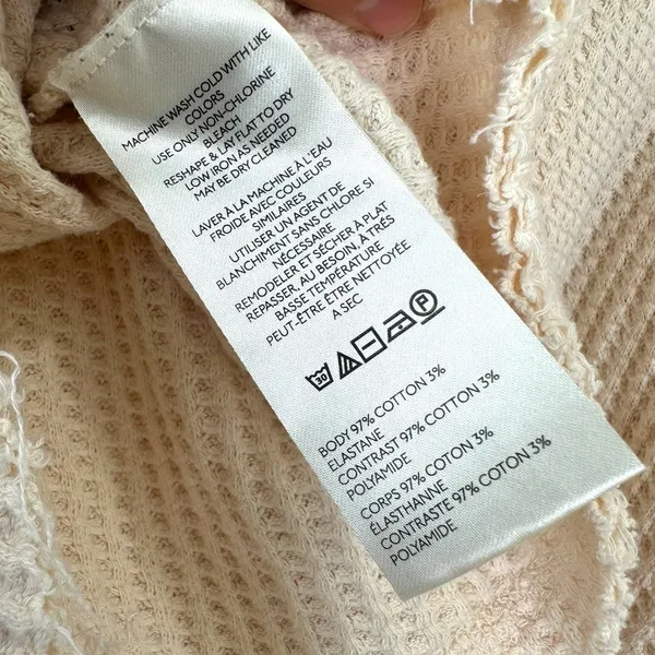 Free People Cardiff Waffle Knit Hoodie Pullover Top Size Medium - Image 8