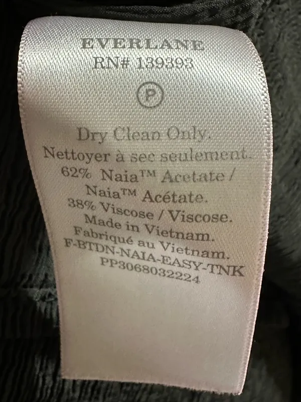 EVERLANE Naia Ripple Tank black size Large Petite - Image 8