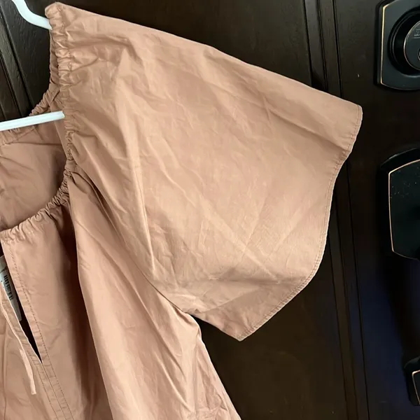 NWT Madewell Poplin Flutter Sleeve Pintuck Dress Size Small - Image 9