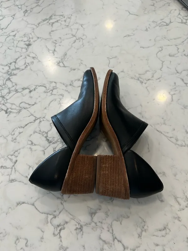 Madewell Black The Brady Lowcut Bootie‎ Leather Stacked Heel Size 5 - Image 5