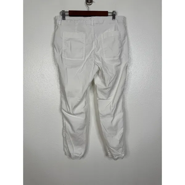 Frank & Eileen Jameson White Cotton Linen Jogger‎ Pants Size 12 Made in USA - Image 2