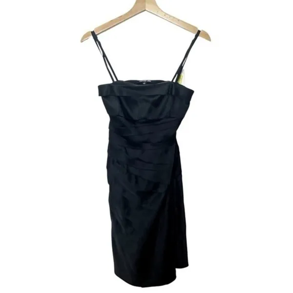 Gianni Bini NWT Black Satin Ruched Strapless Cocktail Dress Women's Size 0 Party - Image 4