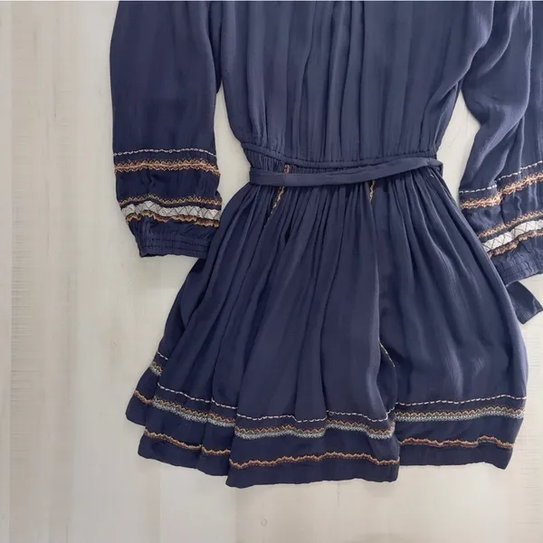 NWT $148 FREE PEOPLE Delilah midnight long sleeve boho mini dress XS - Image 10