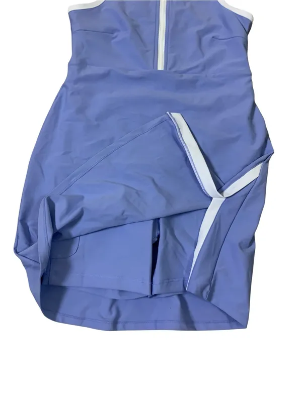Sage Collective Blue Athletic Tennis Dress Built In Shorts Zip Front M - Image 3