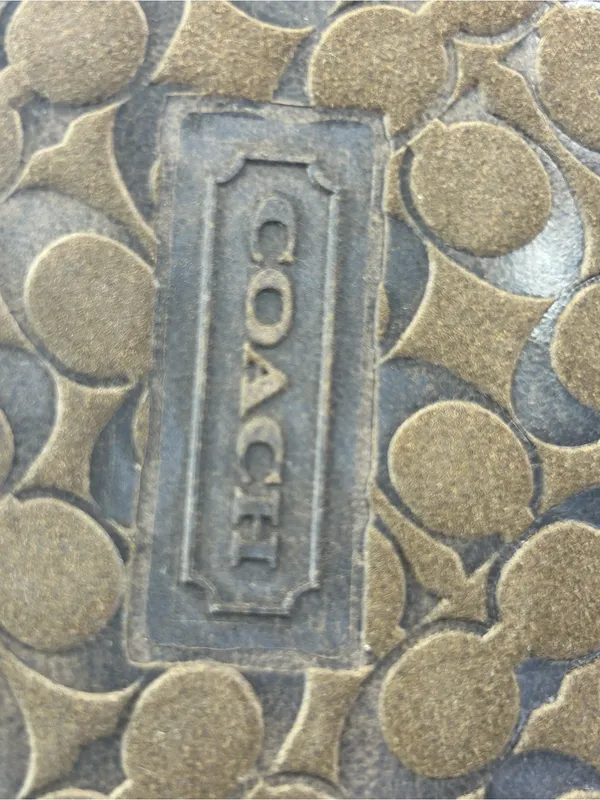 Vintage Coach Poppy Jayda Black Signature C Jacquard Fur Slippers Bows Y2K - Image 6