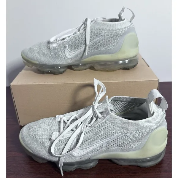 Nike Air VaporMax 2021 FK Pure Platinum White Running Shoes DC4112-100 Size 7.5 - Image 2