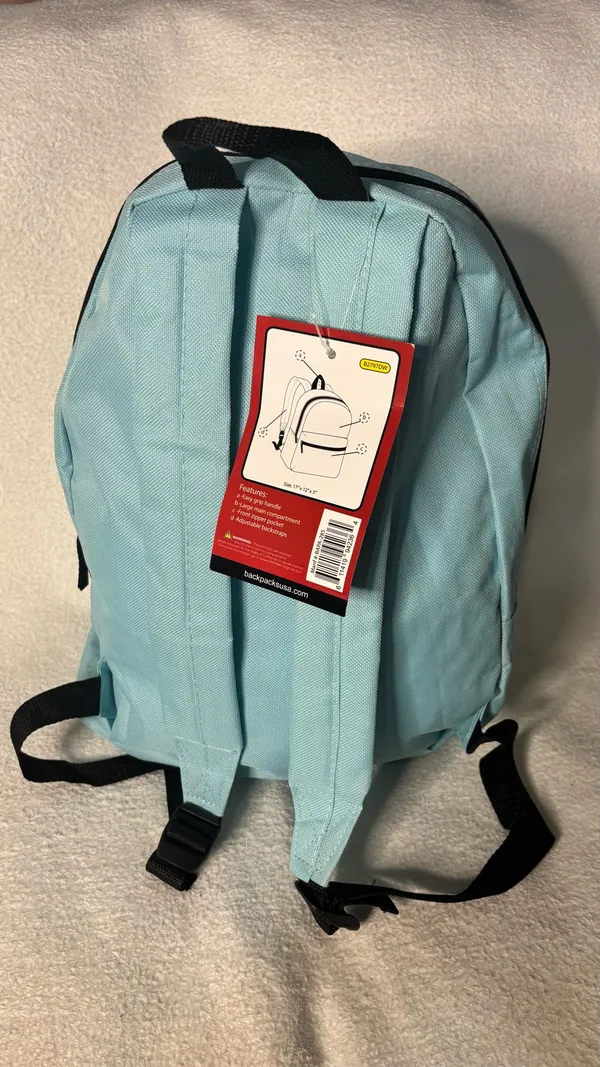 Moda West Light Blue Classic Backpack School & Travel Day Pack - Image 3