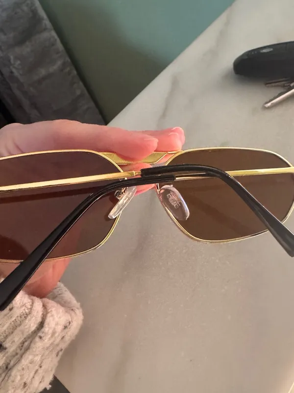 Gold Frame Brown Lens Aviator Sunglasses - Image 3