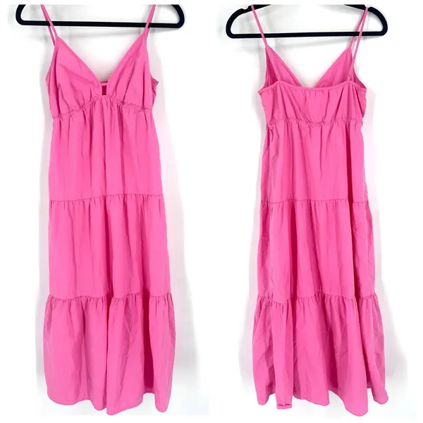 Rails Avril Hot Pink Tiered Midi Dress Sleeveless Sundress‎ Casual Summer - Image 3