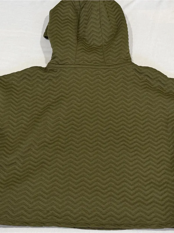 Primark Cares Chevron Zip-Up Hoodie Women's Size Small Olive Green NEW - Image 5