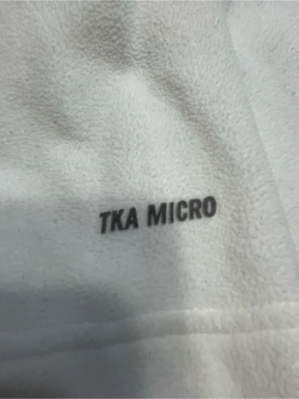 The North Face Tka Micro Women Sz M Fleece Pullover Mock Neck White Gray - Image 8