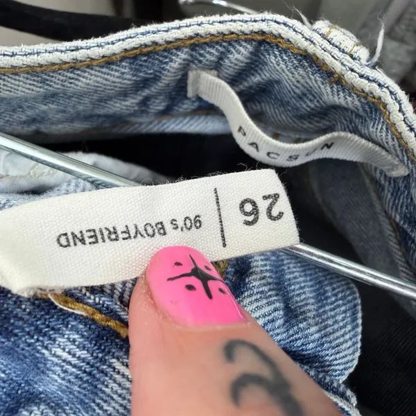 PacSun Eco Light Blue Wash 90's Boyfriend Distressed Baggy Relaxed Jeans Size 26 - Image 6