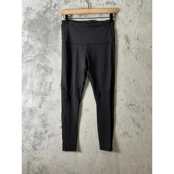 Lululemon Black Mesh Panel Leggings High Rise Athletic Yoga Pants‎ Women’s 6 - Image 3