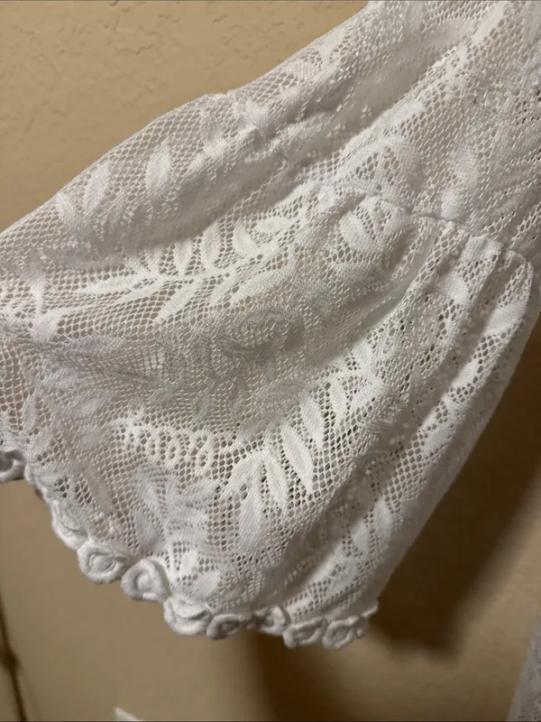 Lilly Pulitzer White Lace Off-Shoulder Tunic Dress stretchy size medium - Image 2