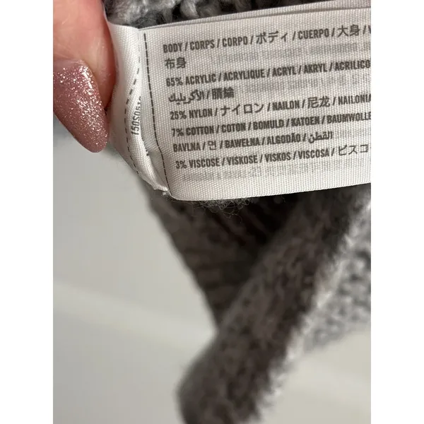 Abercrombie‎ & Fitch Grey Chunky Knit Open Front Long Cardigan Sweater Small - Image 3