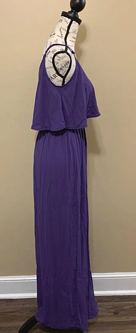 Purple Ruffle Maxi Dress - Image 4