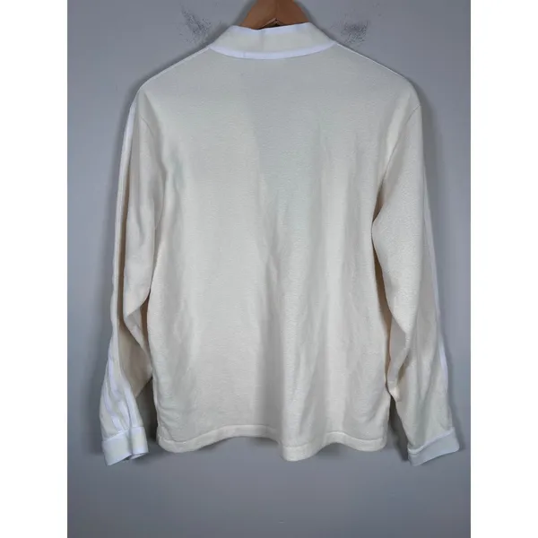 Adidas Cardigan Women Small Cream Floral Terry Cloth Sporty Athleisure street - Image 6