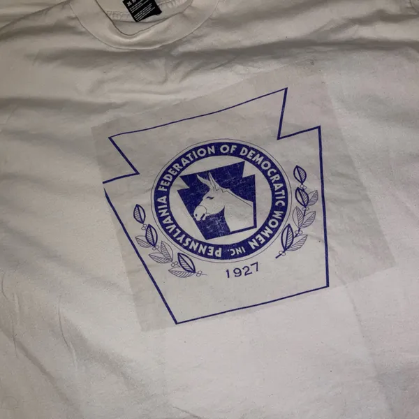 Fruit of the Loom Political Pennsylvania Federation of Democratic Women screen print T-Shirt XXL - Image 3
