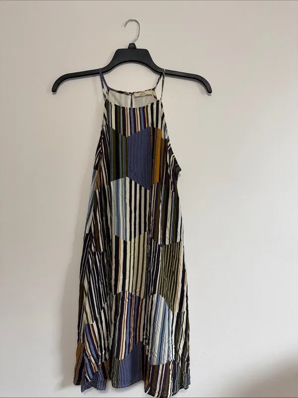 entro Striped Swing Cami Dress | Boho Cottagecore Summer large - Image 2