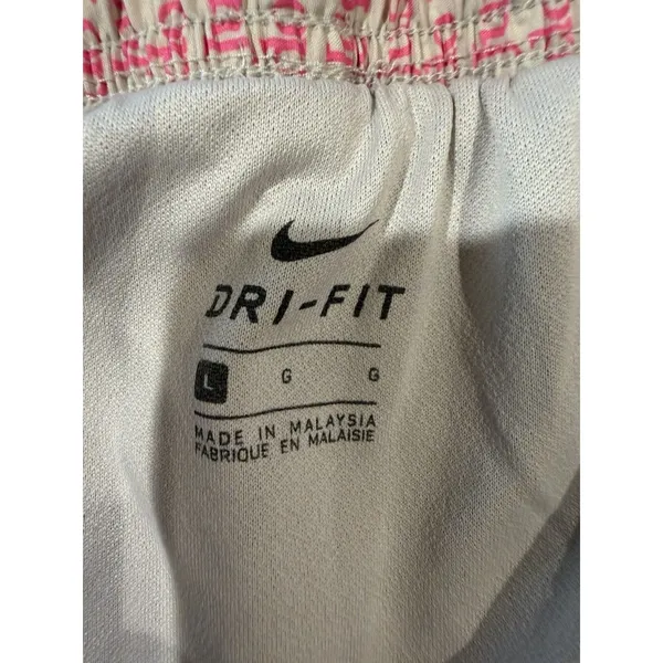 Nike Running Shorts Women's Large Pink White Just Do It Print Brief Lined - Image 4