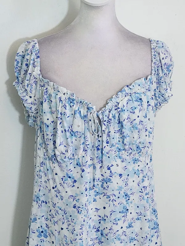 Aeropostale Blue Floral Print Mini Dress Size XL NWOT - Image 3
