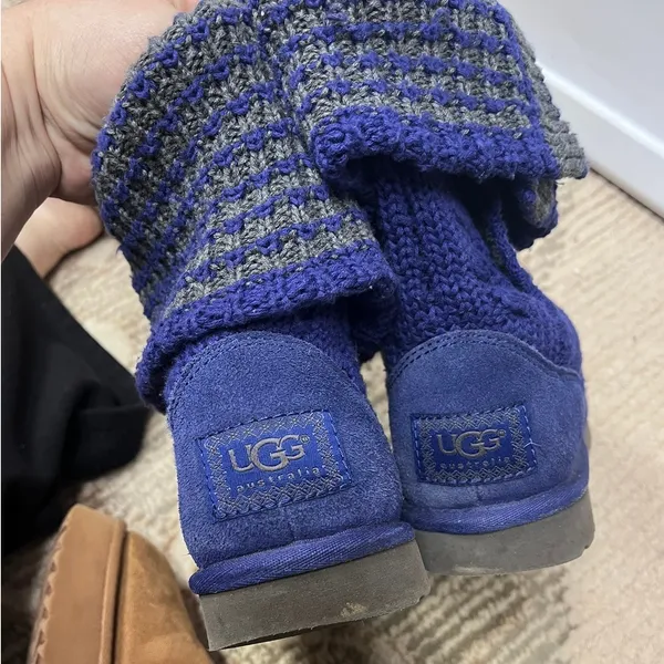 UGG Women's Leland Indigo Knit Cardy Pull On Winter Boots Size US 7‎ - Image 4