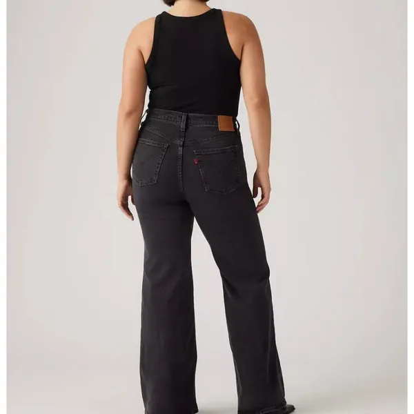 New Levi's 28x32 Premium Ribcage Bell Women's Jeans On The Town Black - Image 5
