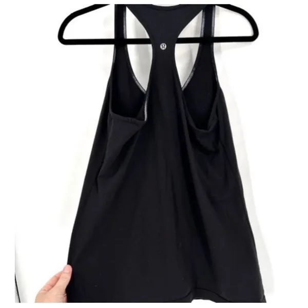 Lululemon Cool Racerback Tank Womens 4 Black Reversible Yoga Activewear Tank Top - Image 3