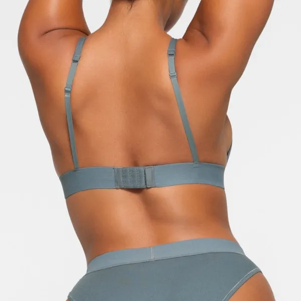 Skims Cotton Rib Plunge Bralette Kyanite Bralette size‎ M NWT - Image 9