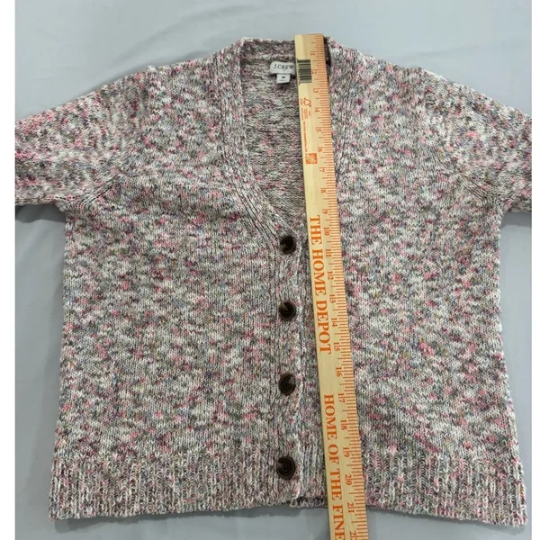 J Crew Textured Button Front Cardigan Sweater Heathered Multi‎ Womens Size M - Image 6