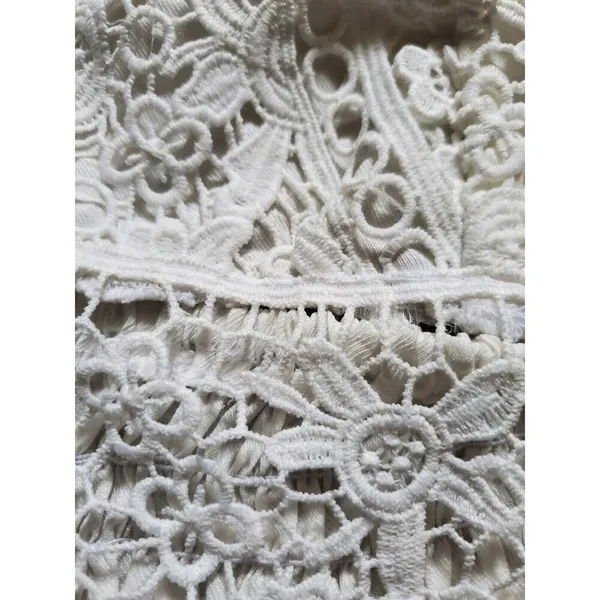 Anthropologie(?) Tank Halter Top Women Small Lace Crochet Crop Beach Party Boho - Image 2