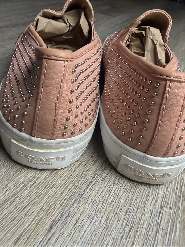 Coach Maggie Studded Slip On Sneakers Blush Pink Leather Shoes Women’s 10B - Image 6