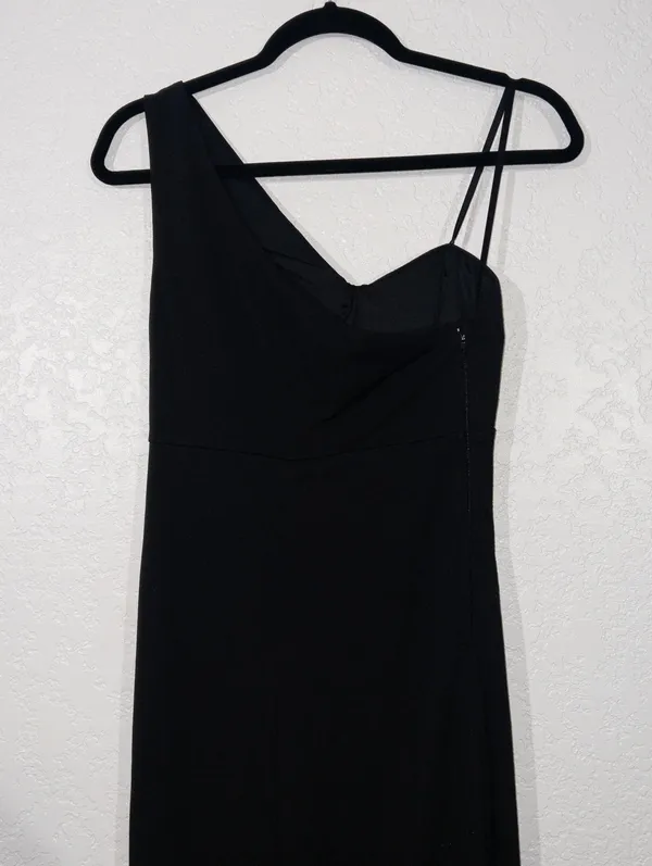 City Studios New Black One Shoulder Cut Out Evening Gown Size 5 - Image 11