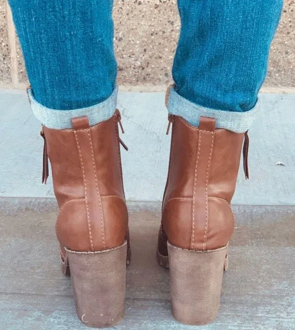 Soda Tan Combat Lace Up Boots - Image 3