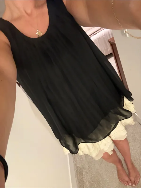 Gabriella Rocha Black ruffle Dress with white underlay mini - Image 6