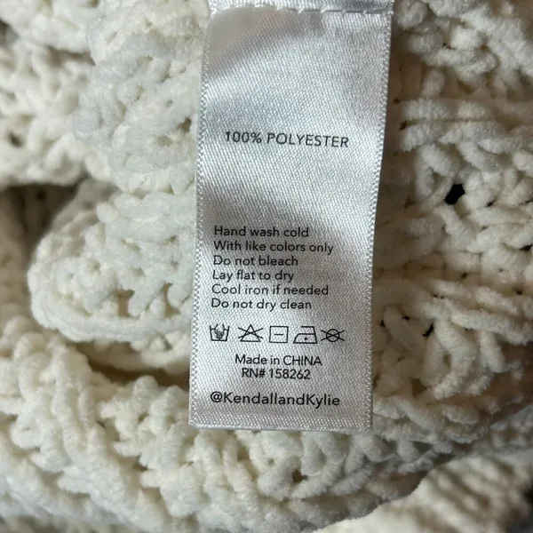 Kendall & Kylie Sweater Womens XS Cream‎ Crew Neck Long Sleeve Pullover Chunky - Image 7