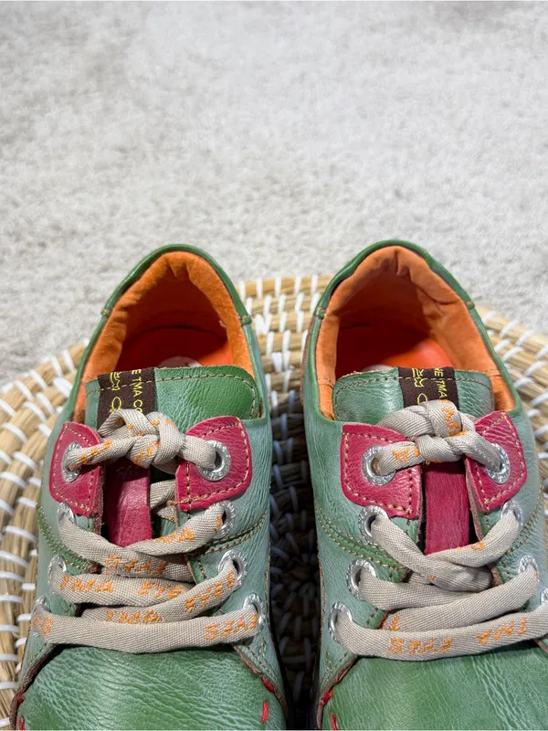TMA Eyee Women’s Original TMA Time Green Leather Shoes Comfort Lace Up 6 - Image 3