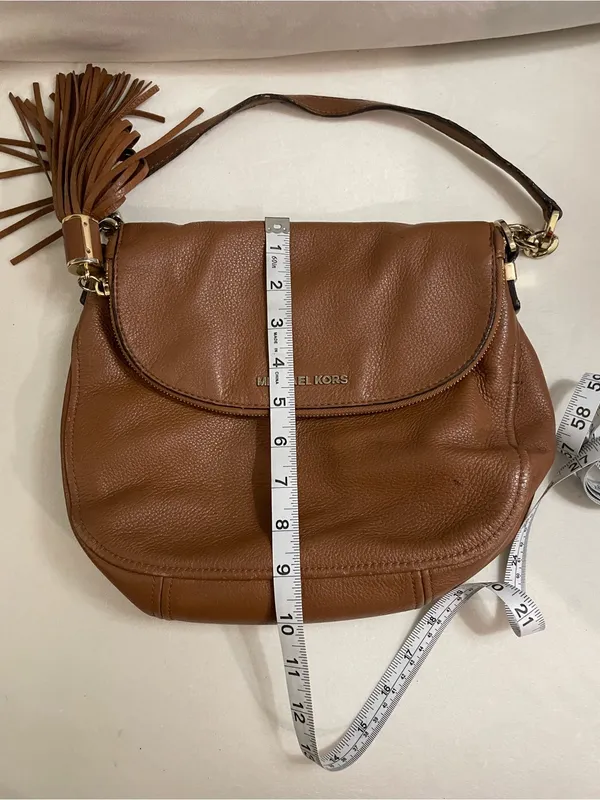 Michael Kors Bedford Convertible Zipper Flap Medium Size, Brown Crossbody - Image 4