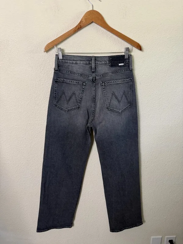 MOTHER‎ Superior The Rambler Zip Flood Outta Sight Jeans In Charcoal Womens 27 - Image 8