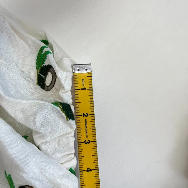 NWOT Farm Rio Linen Blend Cutout Tie Front Embroidered Tiered Midi Dress Size XS - Image 11
