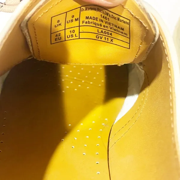 Dr. Martens Size 10 1461 MONO MILLED NUBUCK LEATHER OXFORD SHOES Parchment Beige - Image 6