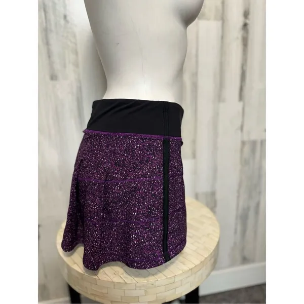 Lululemon Purple Speckled Athletic Skort Size 6 Built-In Shorts Zipper Pocket - Image 8