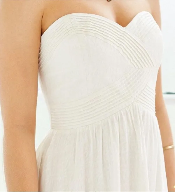 Kimchi Blue White Strapless Dress S - Image 2