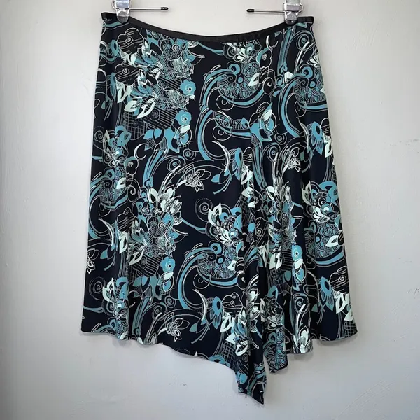 Merona Vintage Asymmetric Skirt Size XL Black Blue Fairy Pull On Witchy Whimsigoth Y2K - Image 2