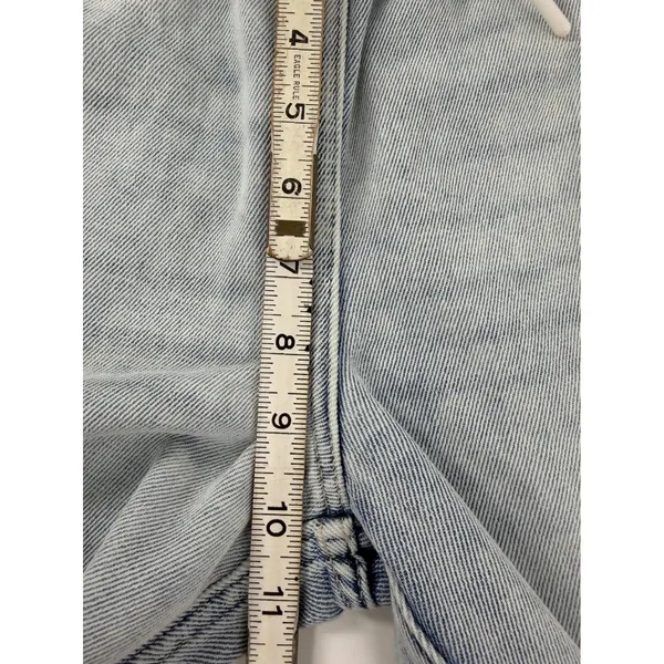 HM Divided Light Wash Wide Leg Elastic Waist Denim Pants XXS Light Blue - Image 6