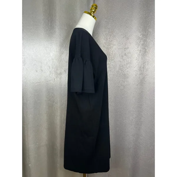 Lauren Ralph Lauren Black V-Neck Flutter Sleeve Knit Sweater Dress XL - Image 4