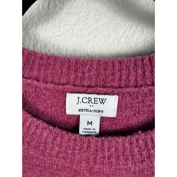 JCrew‎ Extra Soft Wool Crewneck Sweater Womens M Long Sleeve Knit Cozy Preppy - Image 2