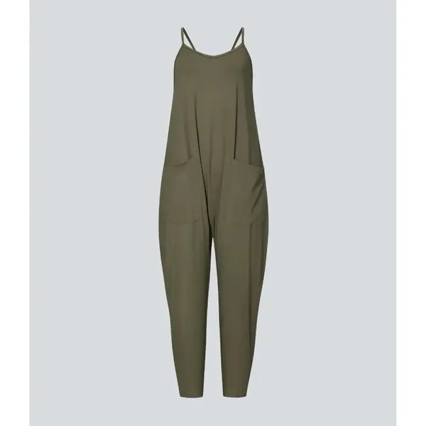 Halara Olive Green Ankle‎ Length Casual Loose Tapered Jumpsuit Med NWT - Image 12