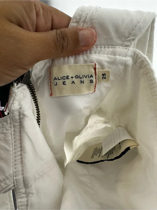 Alice + Olivia White Jean Belted Gorgeous Jumpsuit Women’s Sz 25 - Image 13